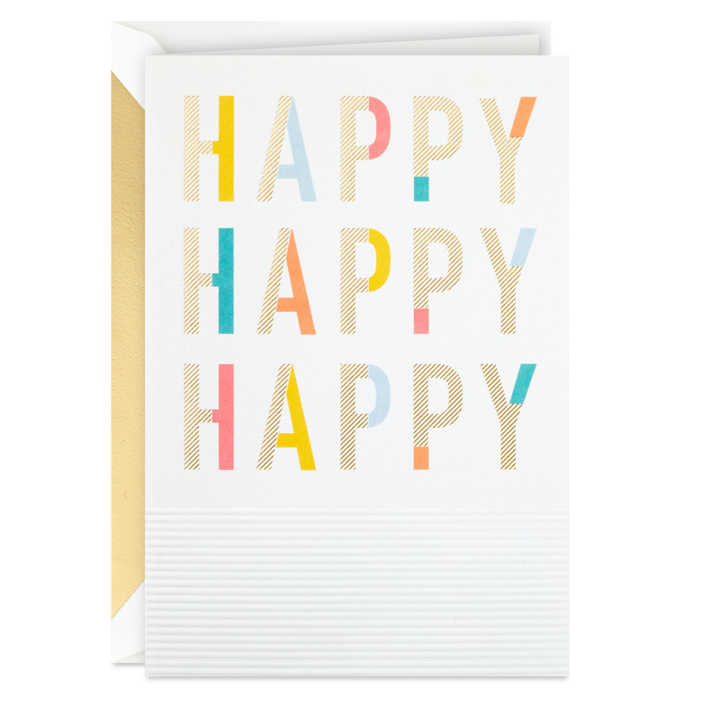 Happy Happy Happy Embossed Birthday Card
