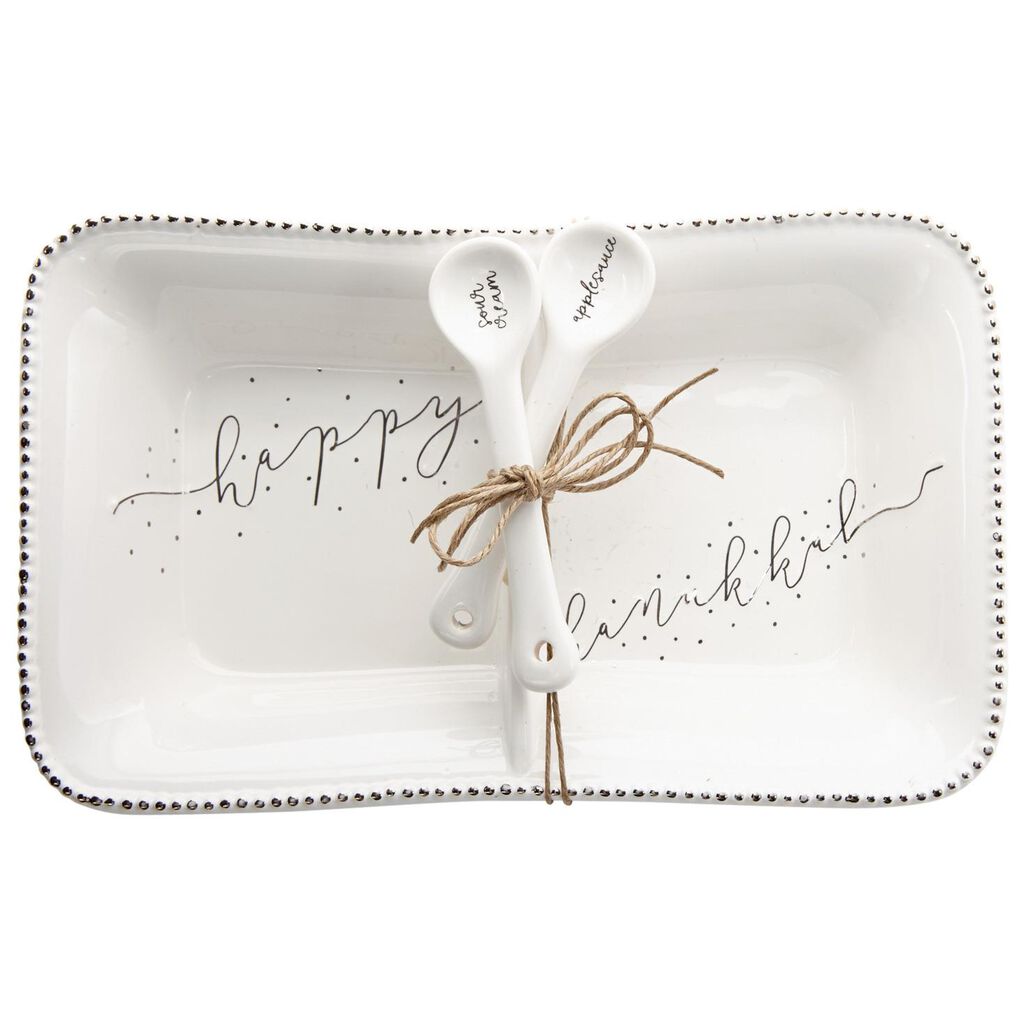 Mud Pie Happy Hanukkah Divided Serving Dish Set 3 Pieces Kitchen Mud Pie Happy Hanukkah Divided Serving Dish Set