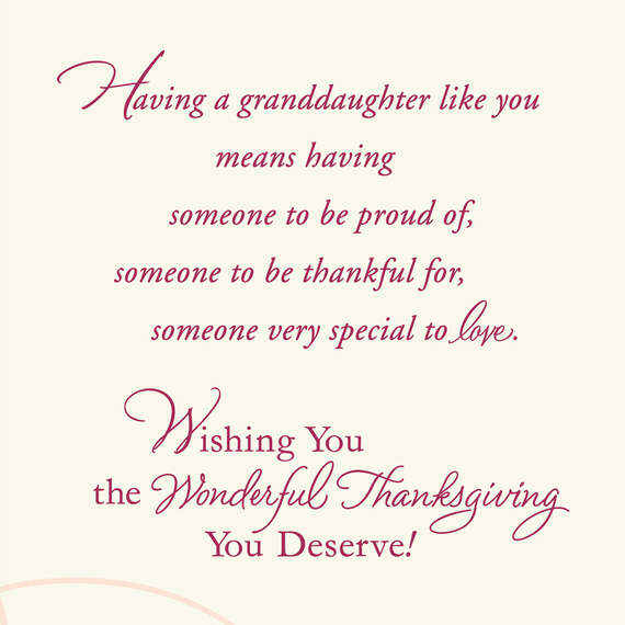 Love and Thanks Thanksgiving Card for Granddaughter, , large image number 2
