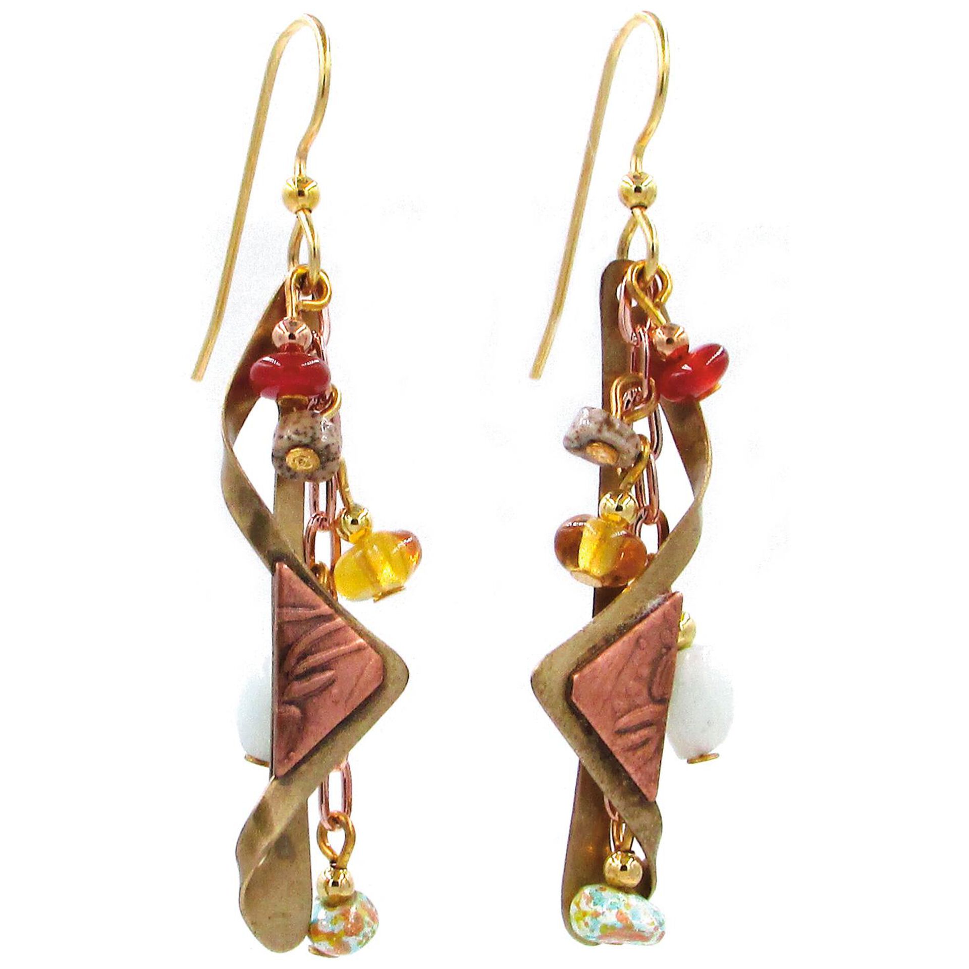 Beaded Chain in Mixed Metal Cascade Earrings Jewelry Hallmark