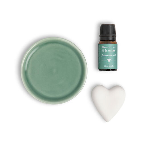 Demdaco Heart Diffuser Stone With Fragrance Oil and Tray, 