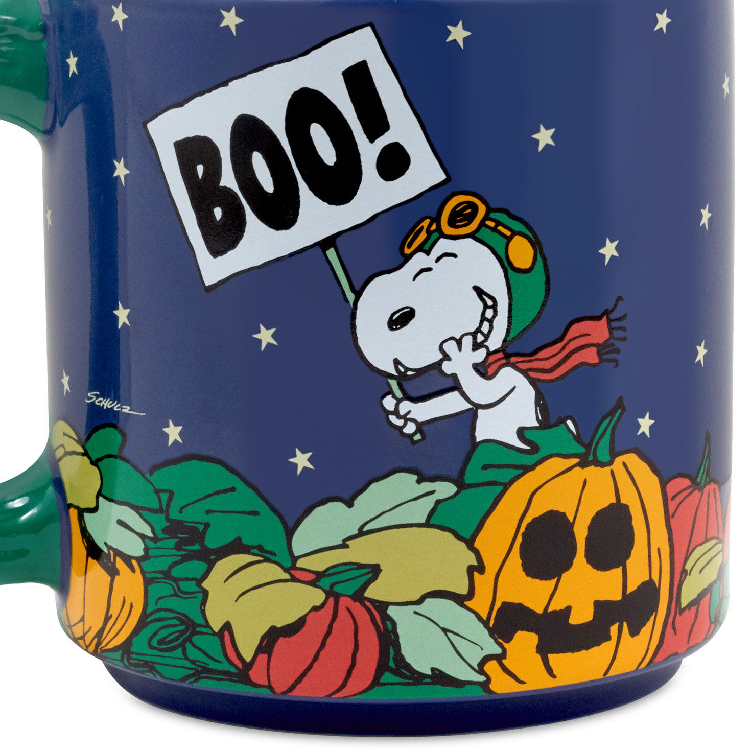 Peanuts Linus, Sally and Snoopy in Pumpkin Patch Mug closeup view image number 4