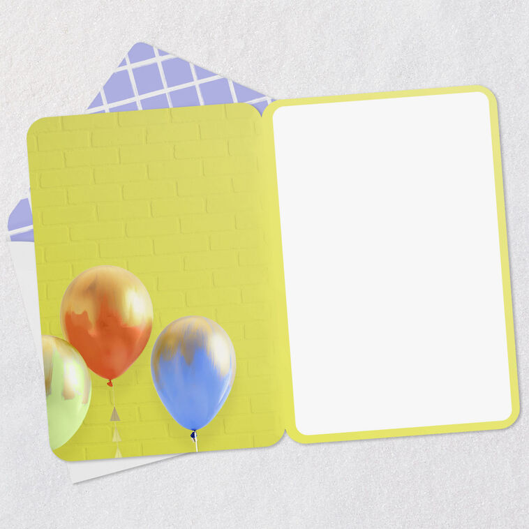 Bright Balloons Blank Card Open card with envelope image number 2