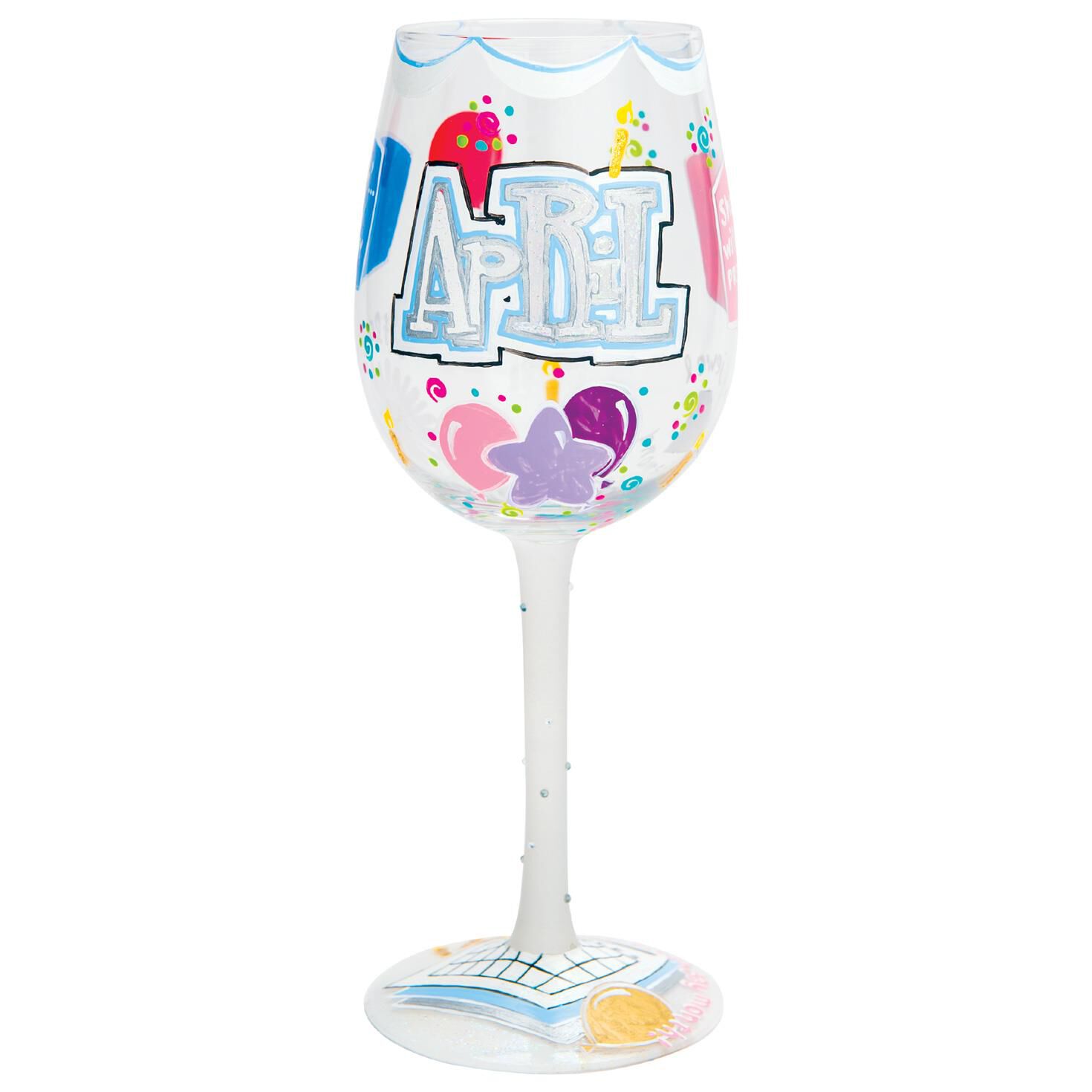 lolita april happy birthday handpainted wine glass 15 oz wine glasses hallmark - Happy Birthday Wine Glass lolita april happy birthday handpainted wine glass 15 oz wine glasses hallmark - Happy Birthday Wine Glass