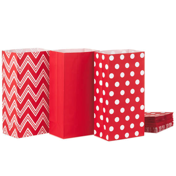 Red Assorted Paper Goodie Bags, Pack of 30
