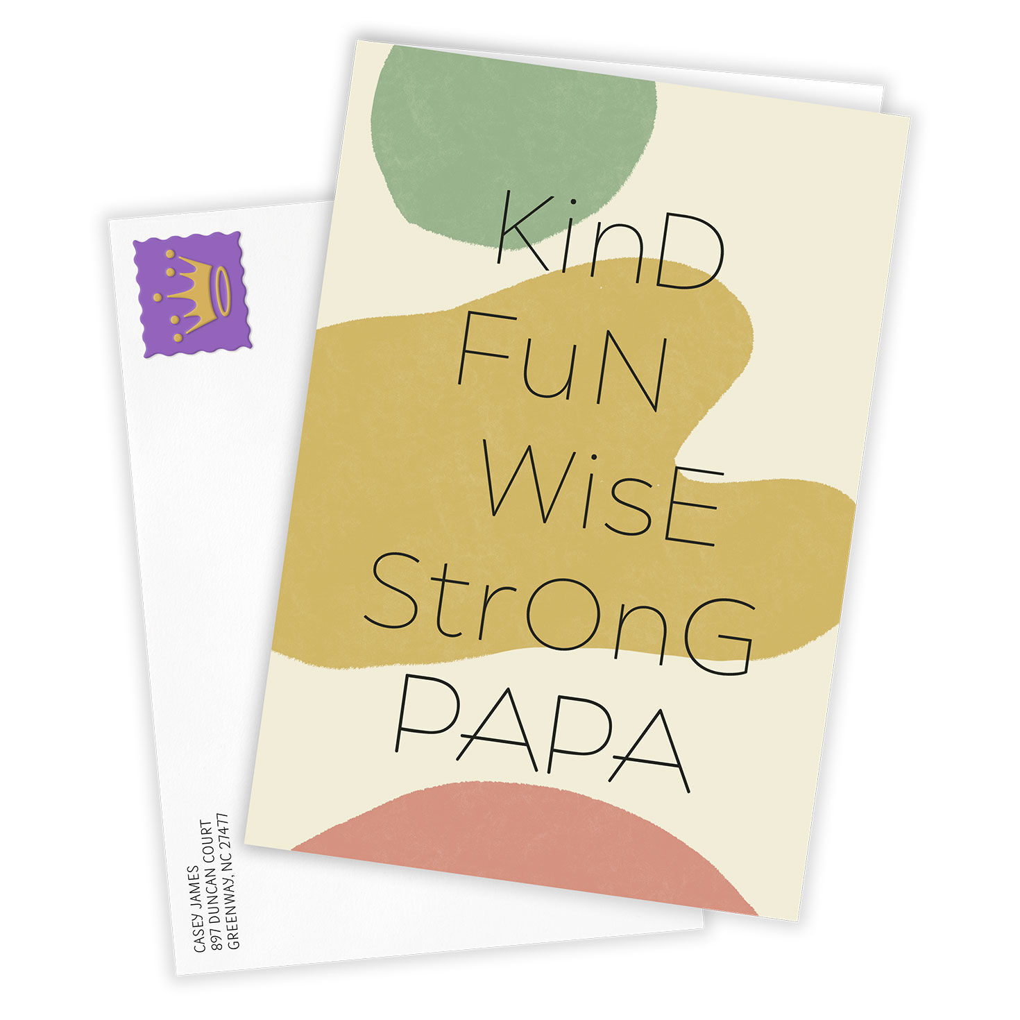 Kind Fun Wise Strong Personalized Father's Day Card Card Front with Envelope image number 2