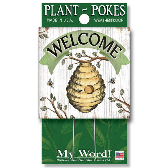My Word! Welcome Beehive Garden Sign, 4x4, , large image number 1
