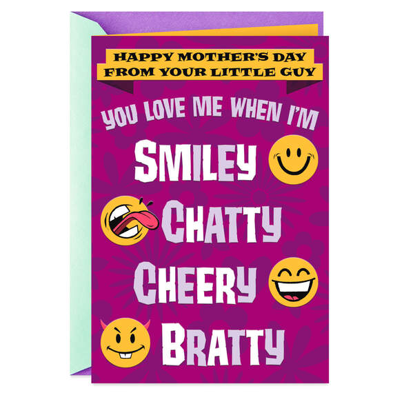 Smiley Face Mother's Day Card From Son, , large image number 1