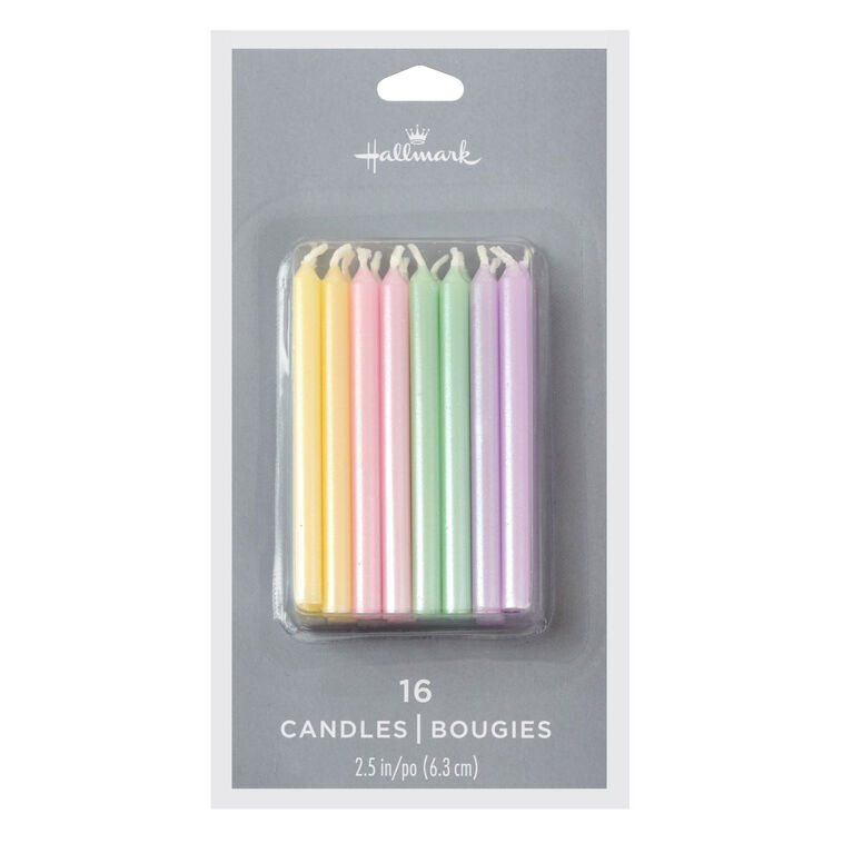 Pearlized Pastel Birthday Candles, Set of 16, , large image number 2