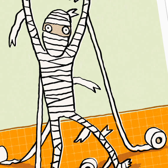 Extra Pandemic Toilet Paper Mummy Halloween Card, , large image number 4
