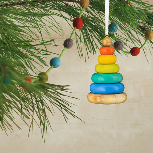 Stacking Rings Baby Toy Wood Hallmark Ornament, 