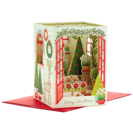 Holiday Greenhouse 3D Pop-Up Christmas Card, , large