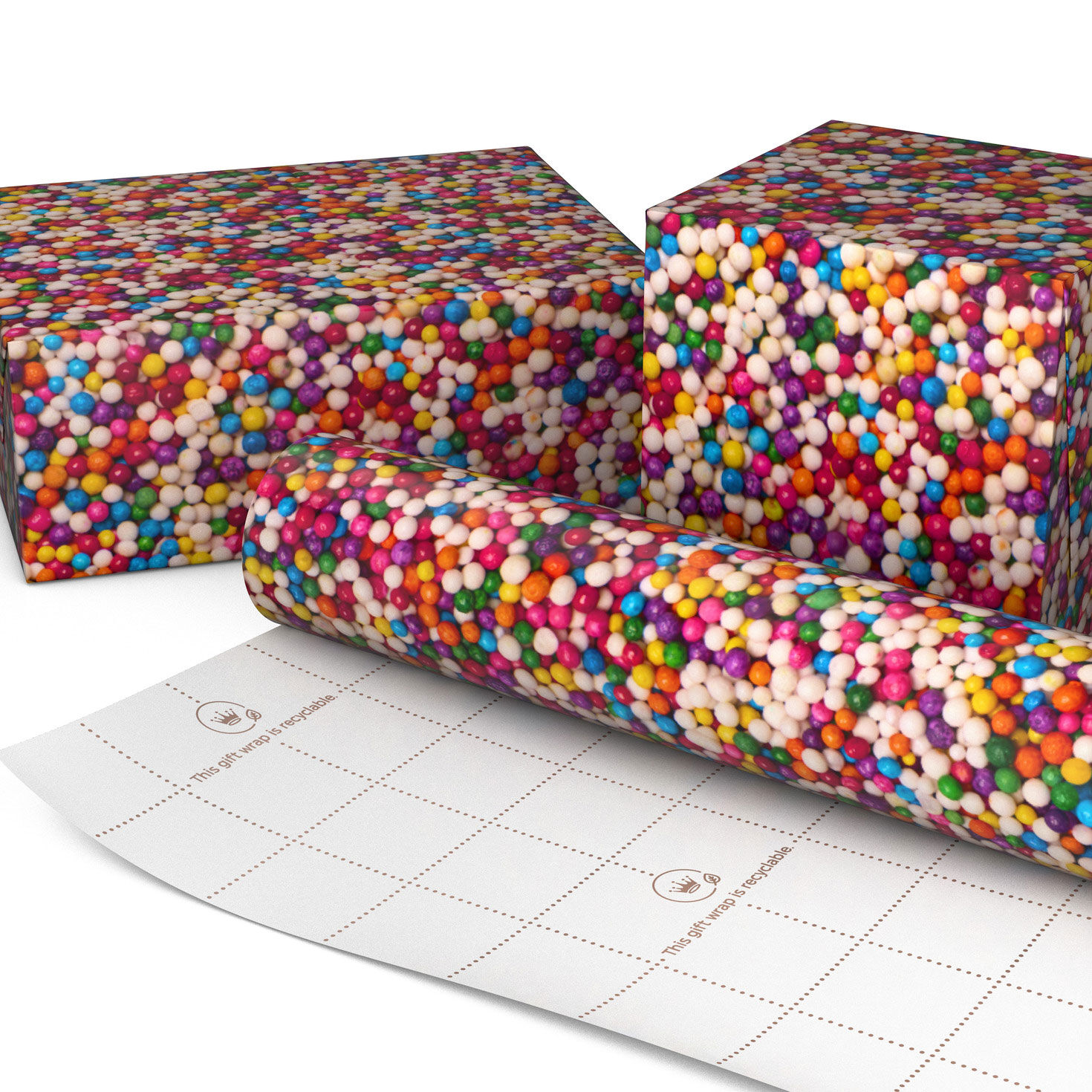 Colorful Beads Collage Gift Wrap Roll Wrapped pkg image number 2