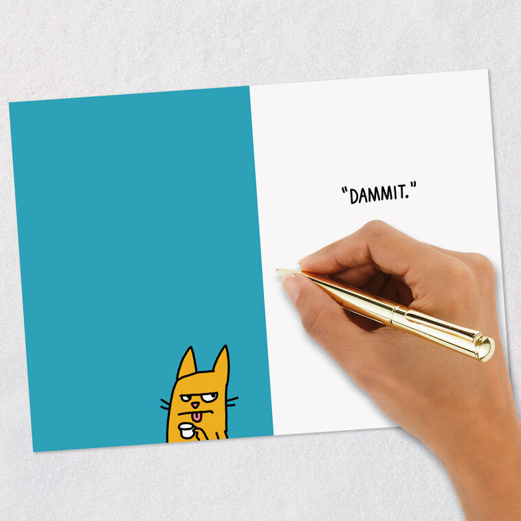 Cat on Couch Funny 60th Birthday Card Signing card image number 6