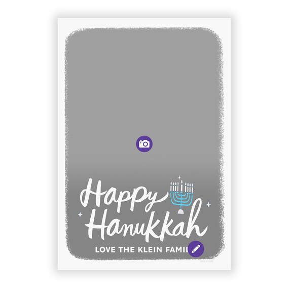 White Frame and Menorah Flat Hanukkah Photo Card, , large image number 5