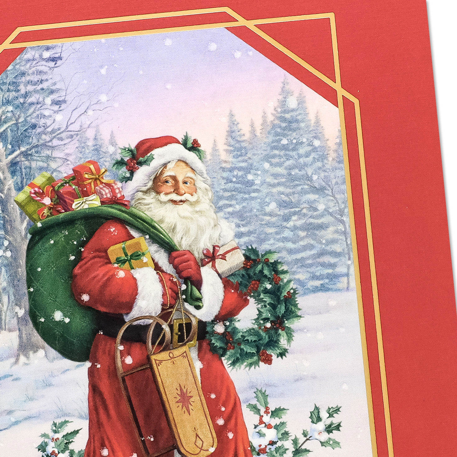 Classic Santa Art Boxed Christmas Cards Cover Detail image number 5