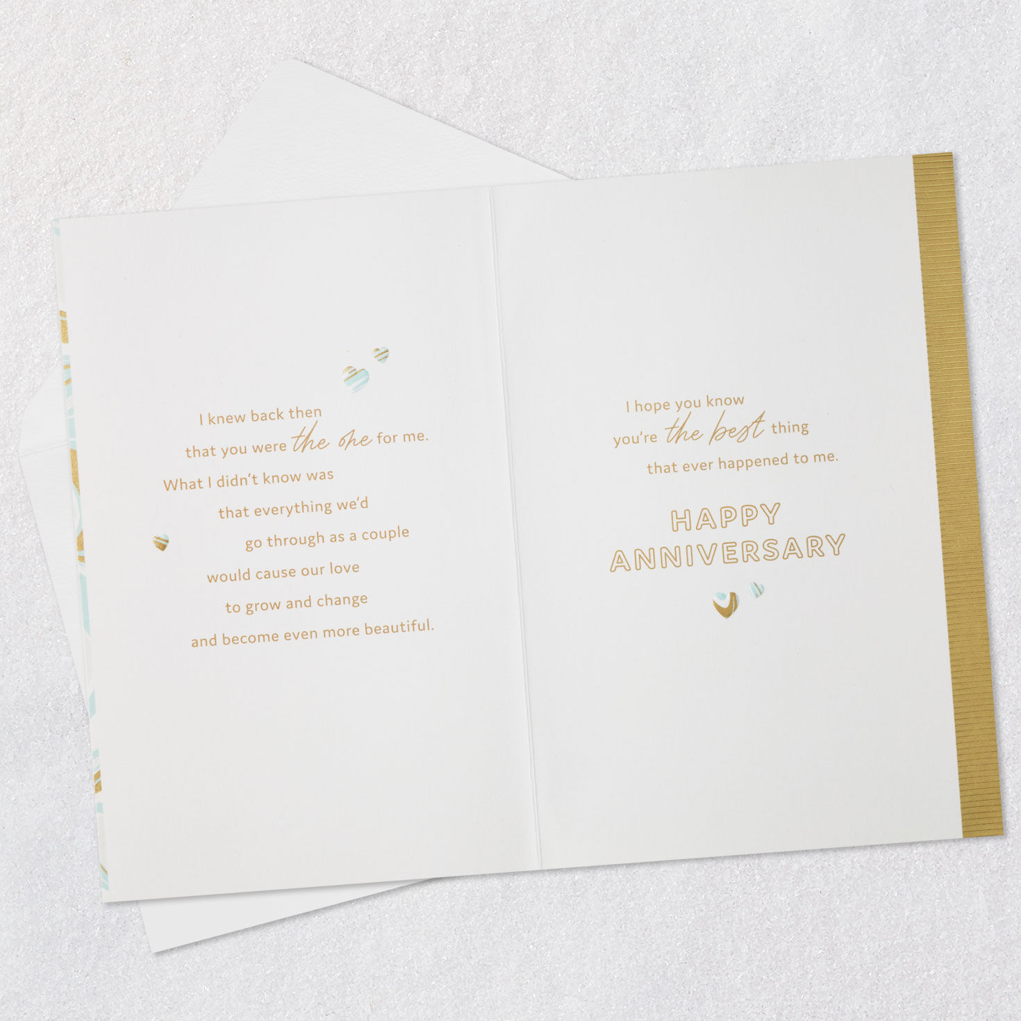 I Love You More Romantic Anniversary Card Open card with envelope image number 5