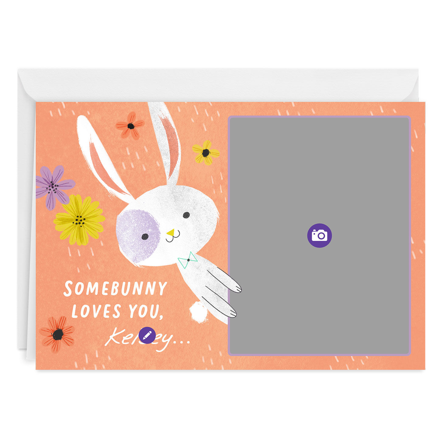 Personalized Bunny Love Easter Photo Card  image number 3