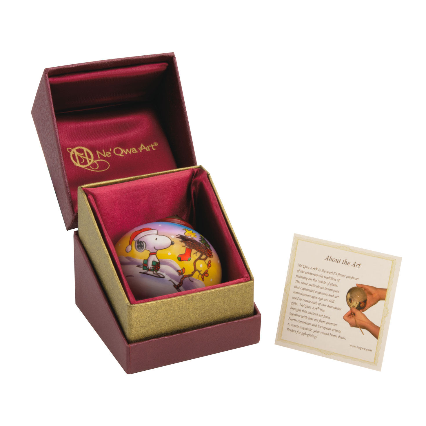 Peanuts® Ne'Qwa Art® Snoopy and Woodstock Hand-Painted Glass Hallmark Ornament for only USD 40.49 | Hallmark