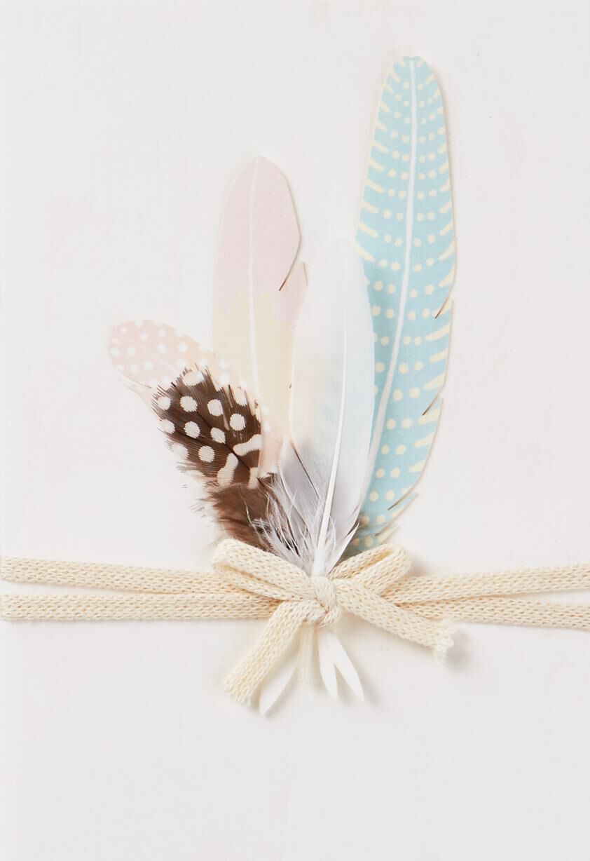 Bundled Feathers Blank Card