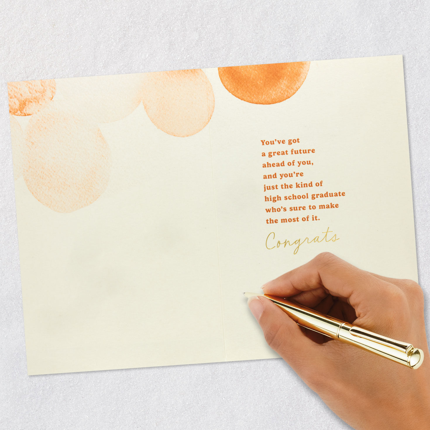 Woman in Grad Gown High School Graduation Card signing card image number 6