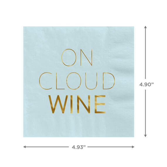 Blue "On Cloud Wine" Cocktail Napkins, Set of 16, , large image number 2