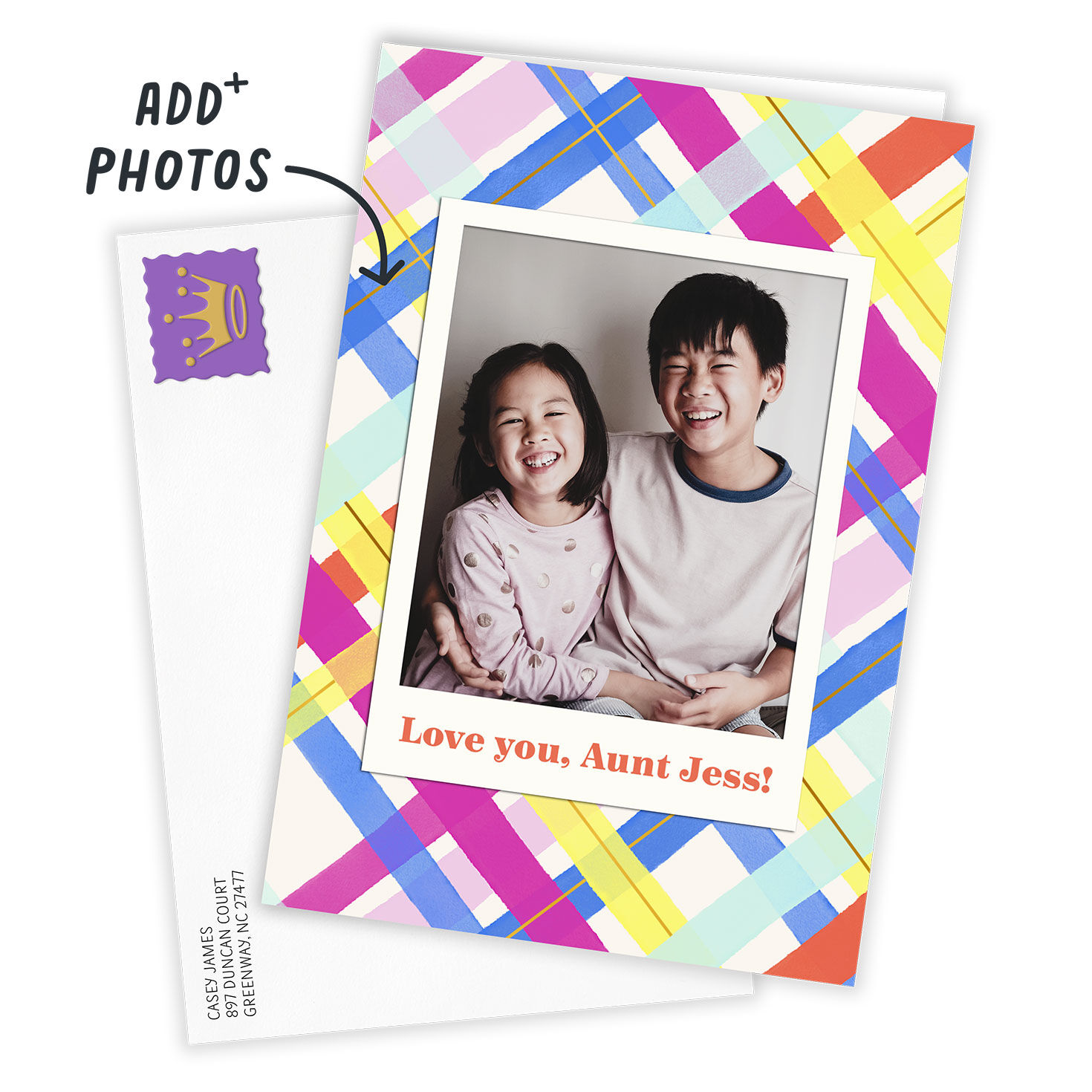 Fun and Bright Pastel Plaid Custom Card for only USD 4.99 | Hallmark