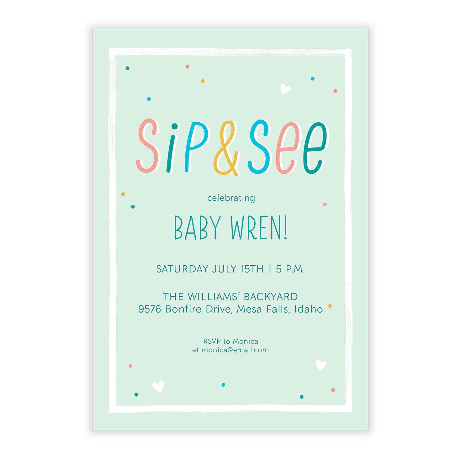 Sip and See Baby Shower Invitation, , large image number 5