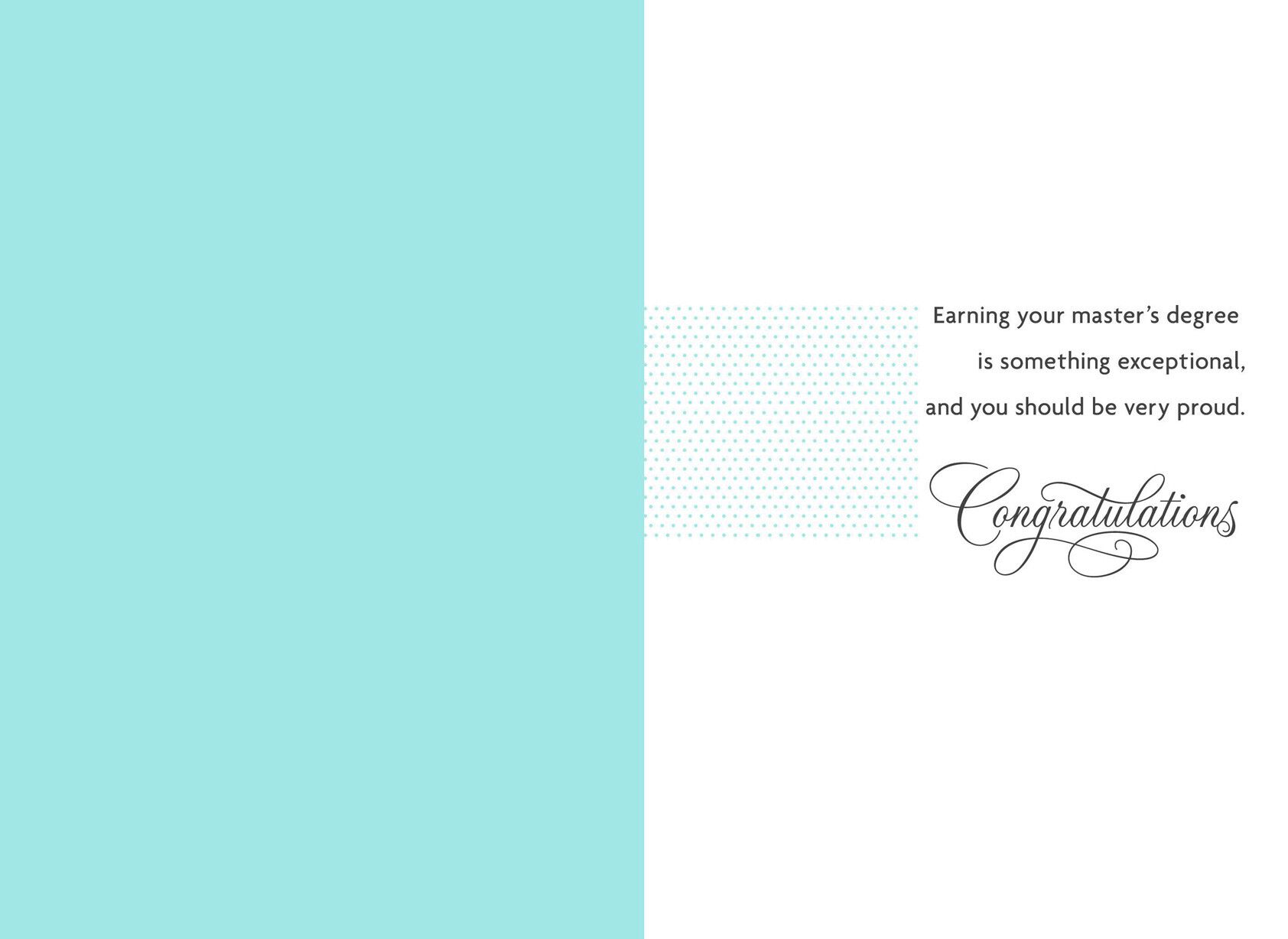 Exceptional Master's Degree Graduation Card