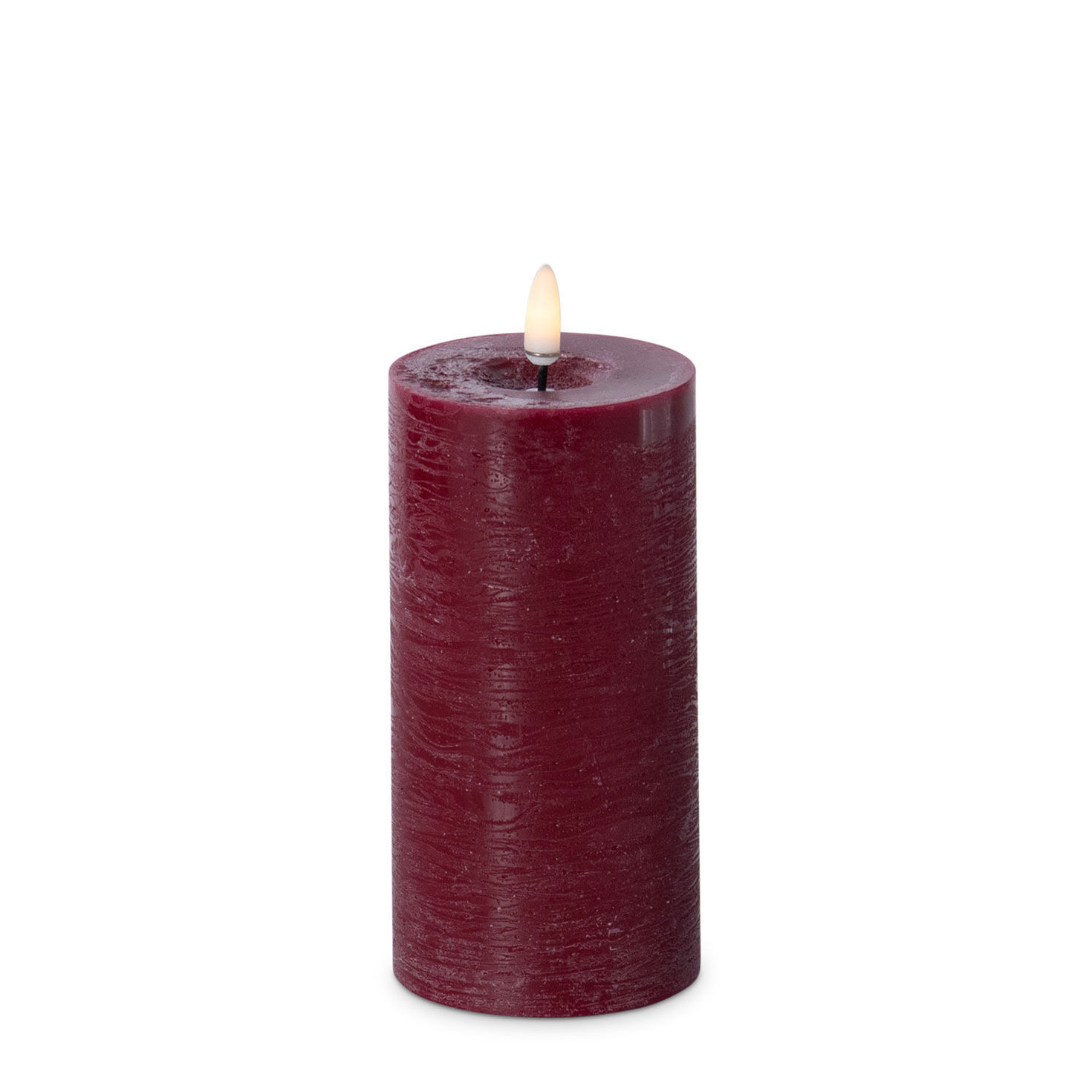 K&K Interiors Burgundy LED Pillar Candle, 6"