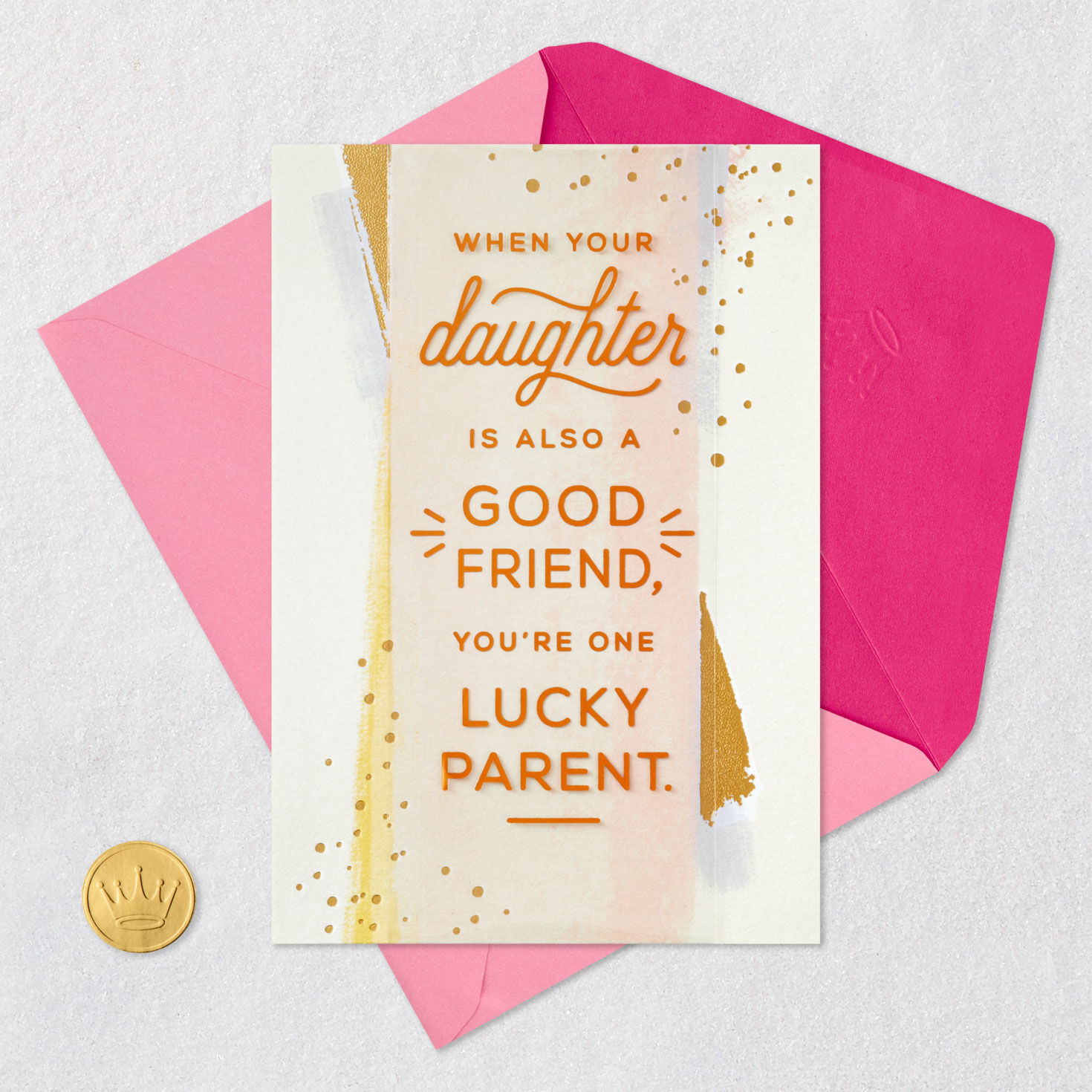 Confetti Pink and Ivory Birthday Card for Daughter Card Front with Envelope and Gold Seal image number 6