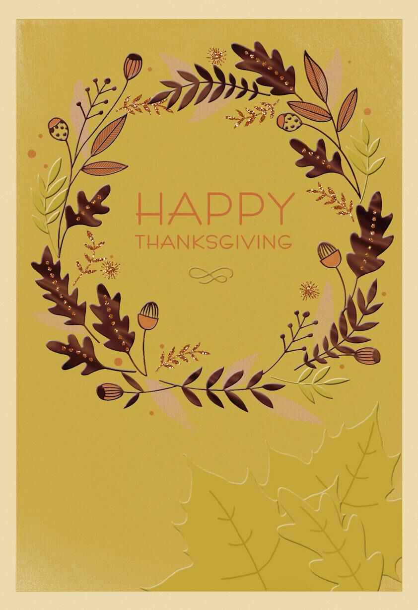 Grateful Hearts Gather Thanksgiving Card