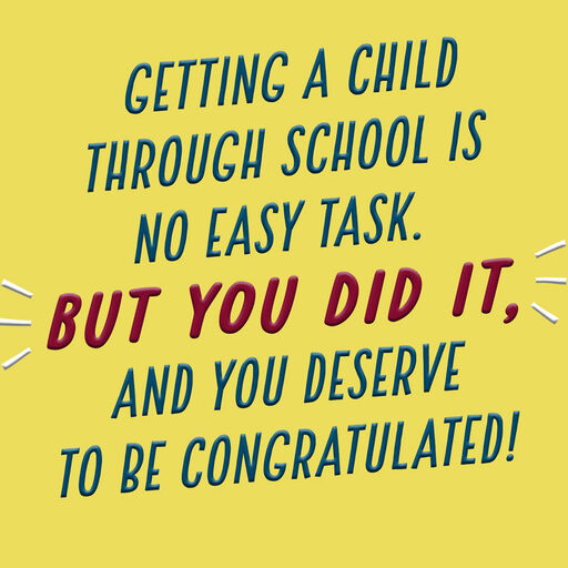 You Did It Congratulations Card for Parents of the Graduate, 