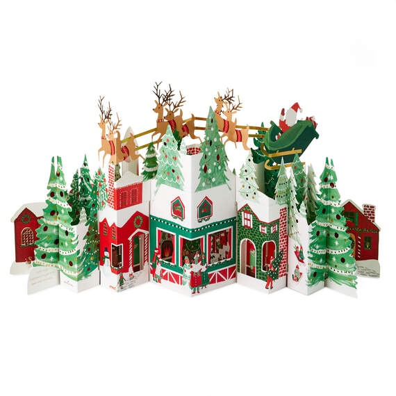 Jumbo Santa Village 3D Pop-Up Christmas Card, , large image number 3