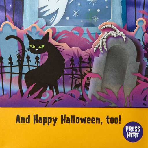 Ghosts in the Graveyard Musical Pop-Up Halloween Card With Light, 
