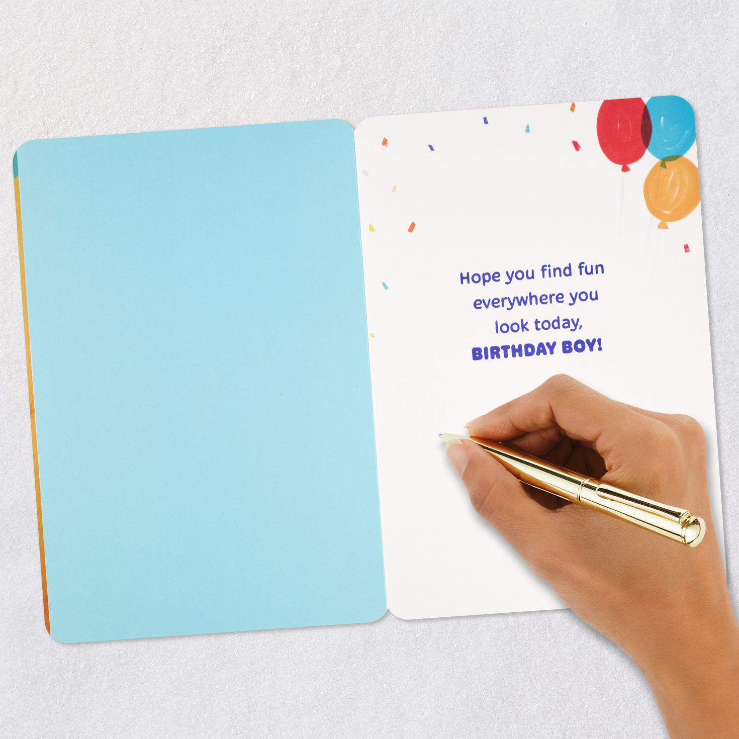 Dog With Balloons 3rd Birthday Card for Boys signing card image number 7