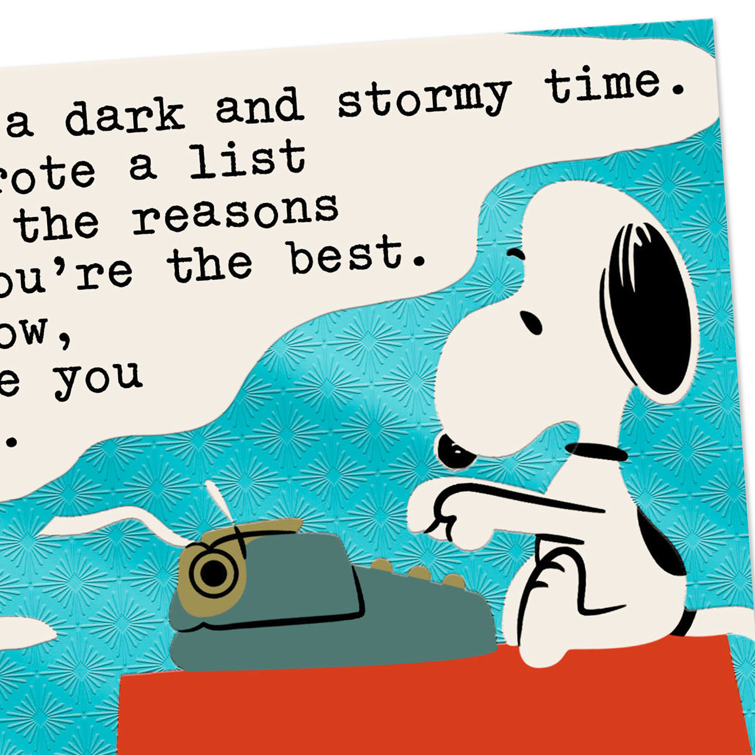 Peanuts Snoopy Typing Thinking of You Card Card Front Detail image number 4