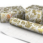 Gold Birds and Botanicals on White Wrapping Paper Wrapped pkg image number 2