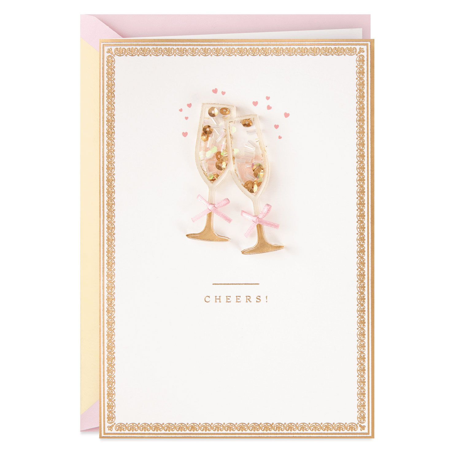 Toasting Glasses Hallmark Signature Anniversary Greeting Card 