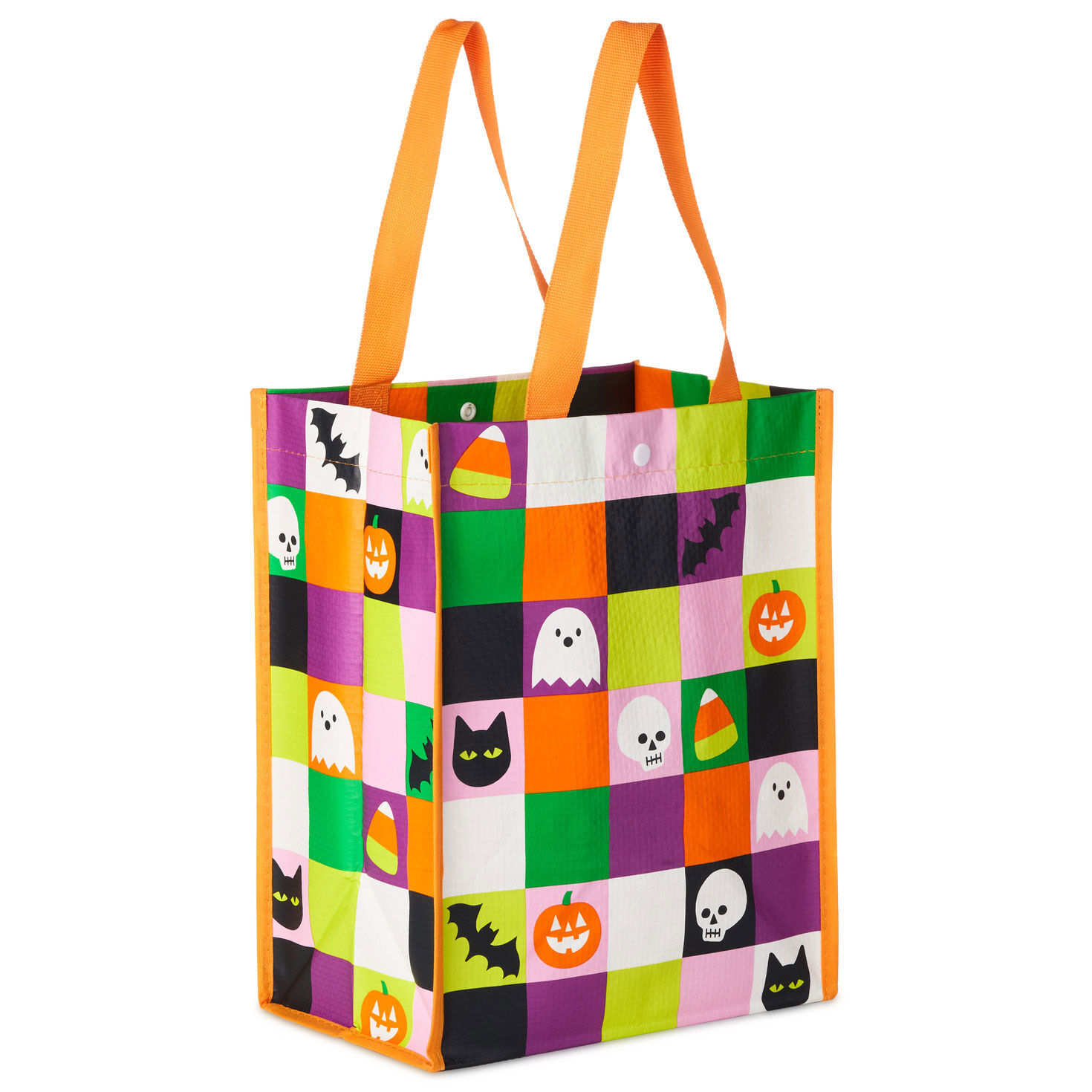 Orange, Green, Purple and Black Halloween Tote Bag Back image number 7