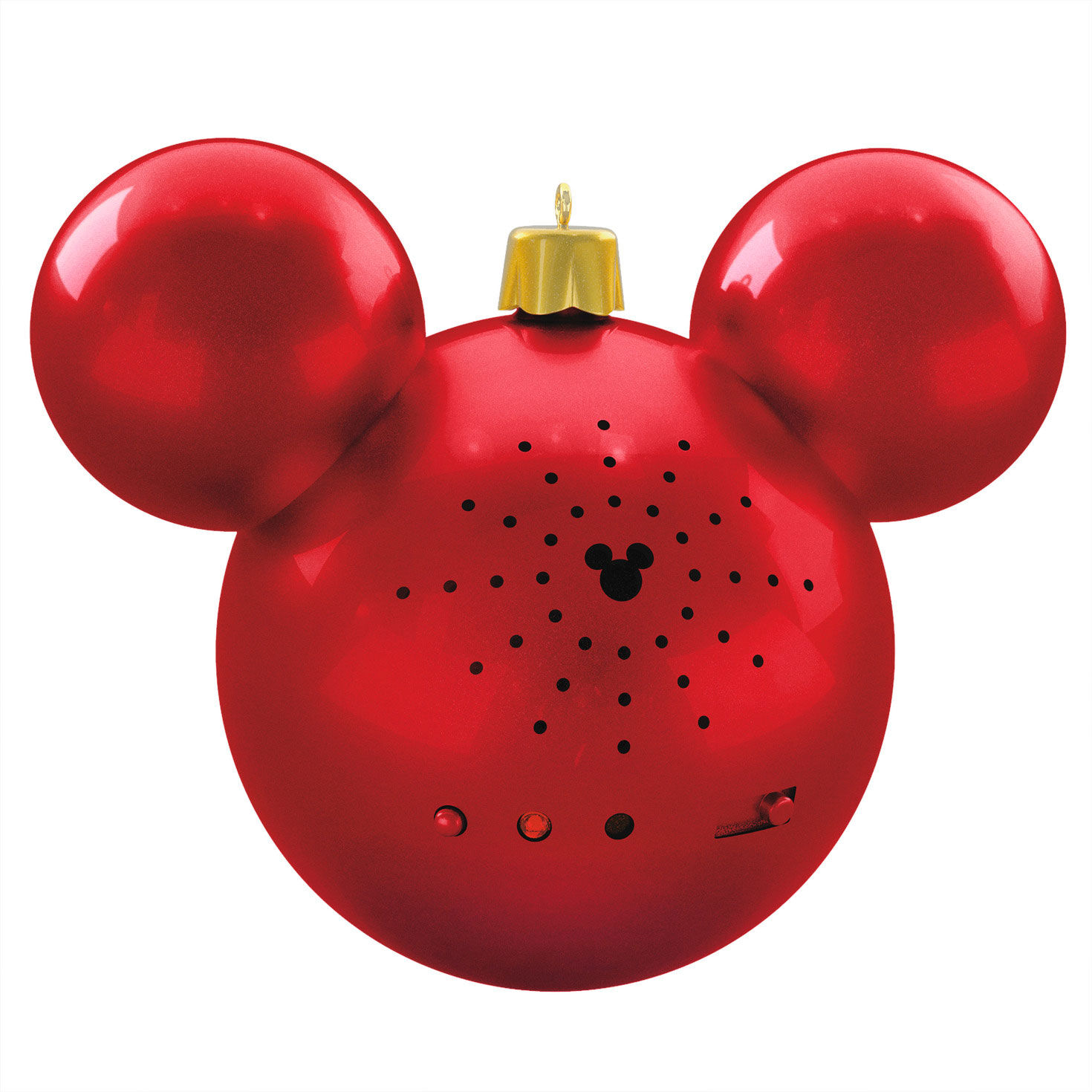 Red Mickey Ears Recordable Hallmark Ornament Back image number 6