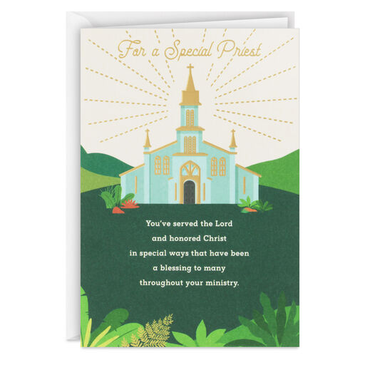 You're a Blessing to Many Religious Anniversary Card for Priest, 