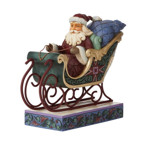 Jim Shore Santa in Sleigh Figurine, 7.08", 