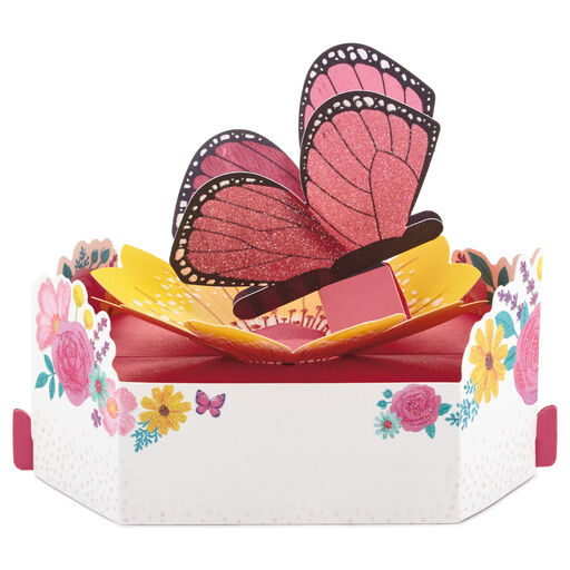 Beautiful Day Butterfly and Flowers 3D Pop-Up Card, 