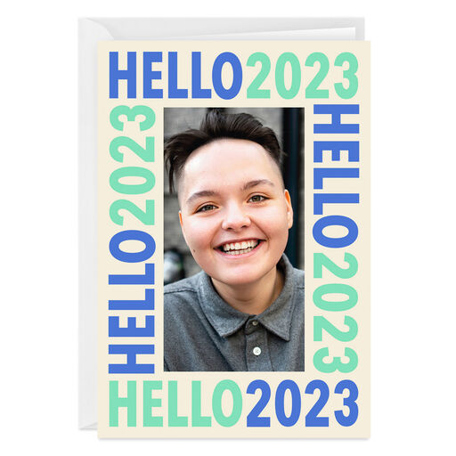 Personalized Hello 2023 New Year Photo Card, 