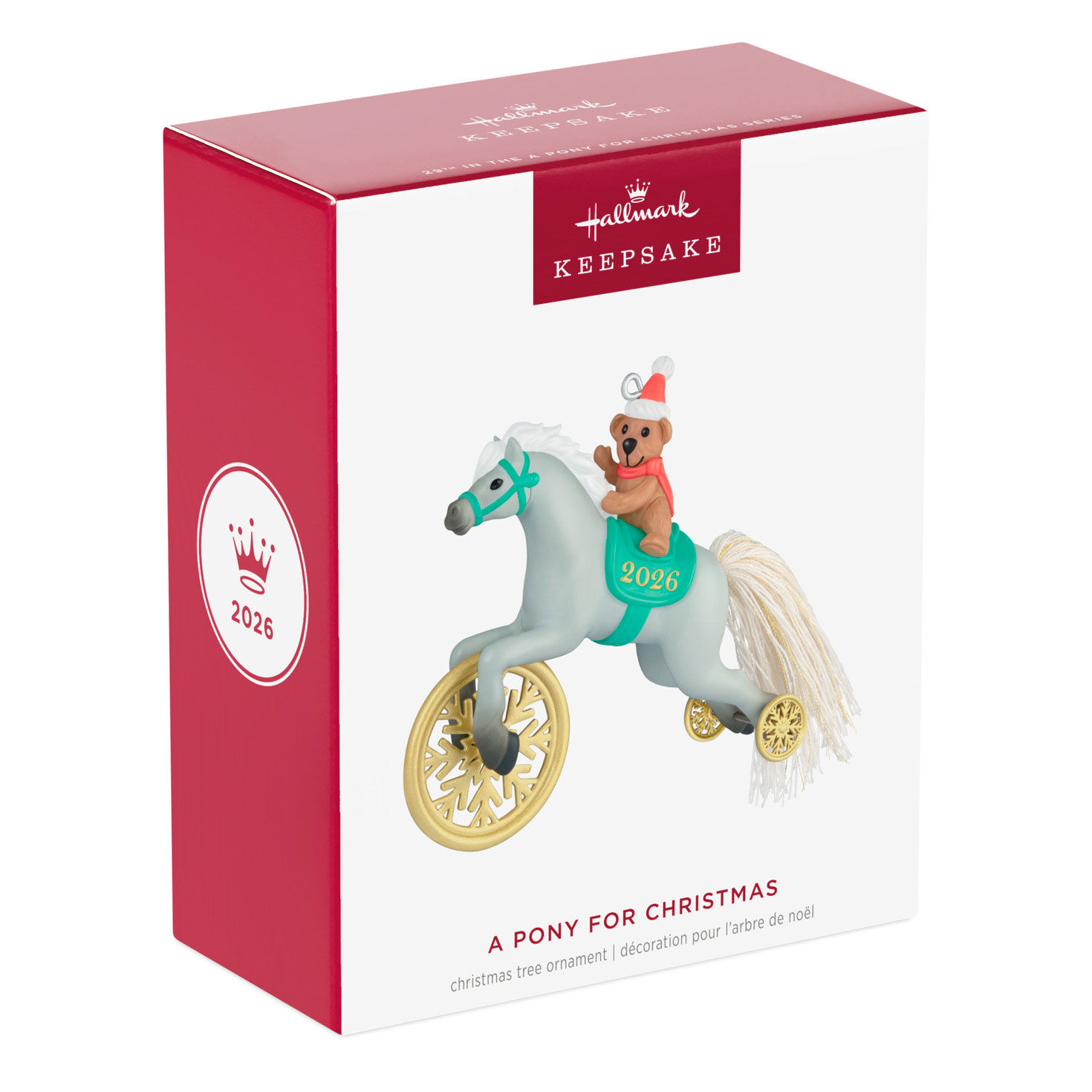 Teddy Bear on Gray Horse Keepsake Ornament Package Front image number 7