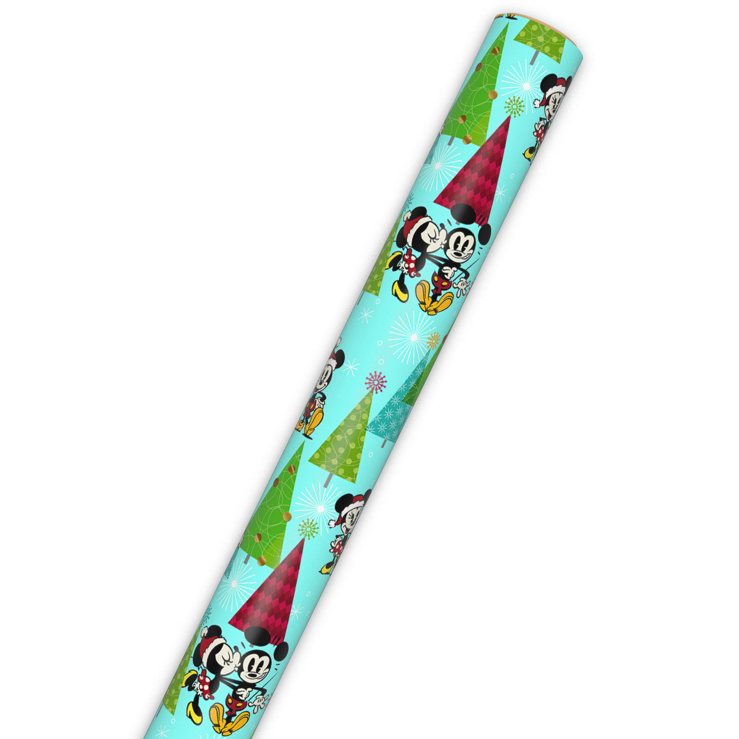 Disney Mickey and Minnie Vintage Christmas Gift Wrap Wrap Tube image number 6
