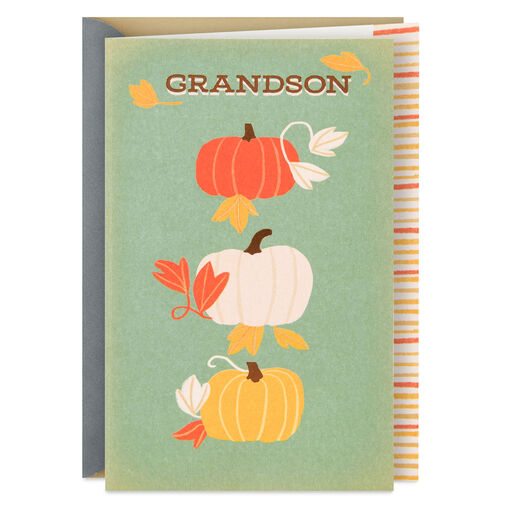 Grateful for You Thanksgiving Card for Grandson, 