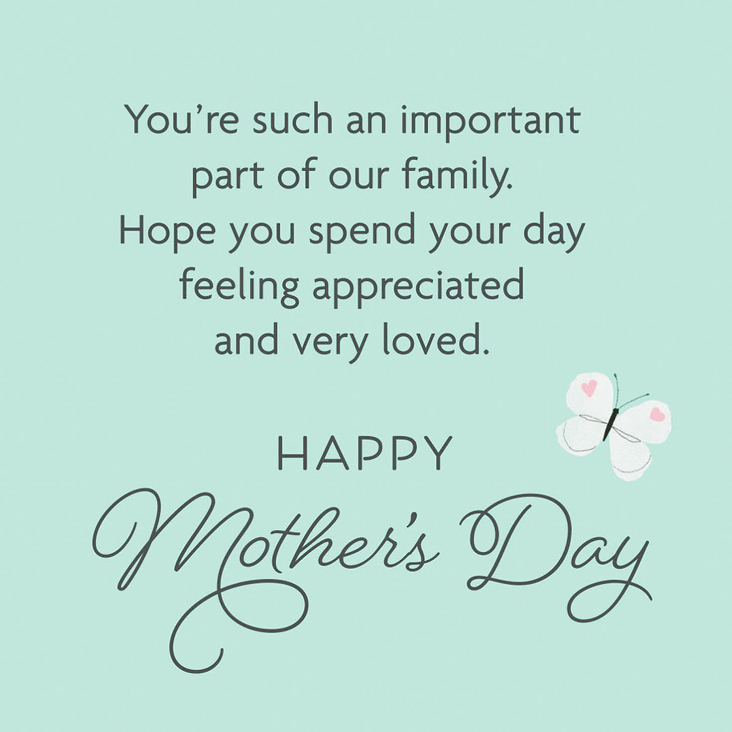 Butterflies and Hearts Grandmother Mother's Day Card Sentiment image number 2