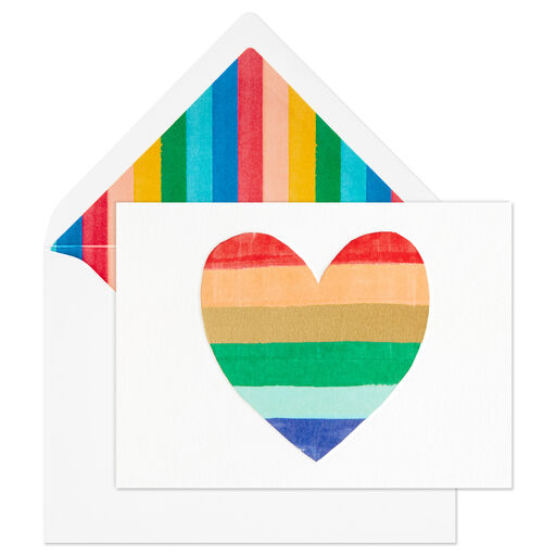 Rainbow Heart Blank Note Cards, Box of 10, 
